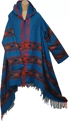 Buy Ladies Shawl Wrap Hooded Warm Scarf Bohemian Cape Hippie Long Sleeve Blanket • 24.99£