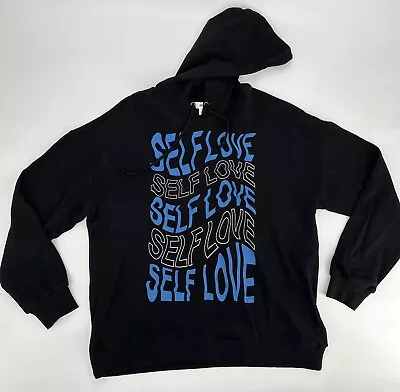 Buy BP. Nordstrom Sweatshirt Medium Black Hoodie Drawstrings Self Love Graphic • 11.37£