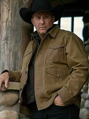 Buy Kevin Costner John Dutton Vintage Style Brown Cotton Yellowstone Jacket • 82.50£