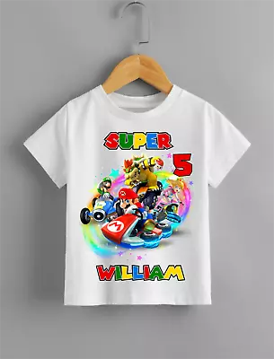 Buy MARIO Personalised Birthday T Shirt Kids Boys  Fun Tee T-Shirt Top • 12.99£