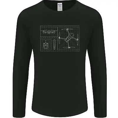 Buy Drone Blueprint Mens Long Sleeve T-Shirt • 12.99£