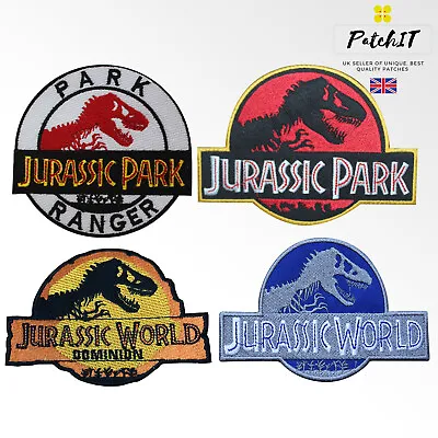 Buy Jurassic Park Movie Logo Patch To Iron/ Sew On, Embroidered Cloth Patches,Badges • 2.49£
