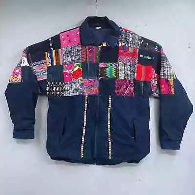 Buy VTG 80s Patchwork Bomber Jacket Womens Lg Multicolor Boho Hippie Grunge Caliexpo • 67.50£