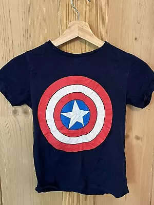 Buy Marvel Avengers Captain America Shield T Shirt 8-9 • 1.99£