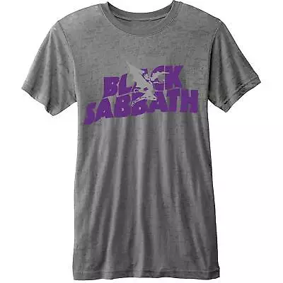 Buy Black Sabbath Logo Daemon Grey Burnout T-Shirt NEW OFFICIAL • 16.59£