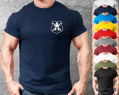 Buy Badge Spartan Sword Gym Fit T-Shirt Mens Fashion Training Top Design New Quality • 8.99£