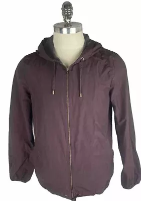Buy Eileen Fisher Organic Cotton Lightweight  Zip Wind Breaker Hooded Rain  Jacket M • 50.14£