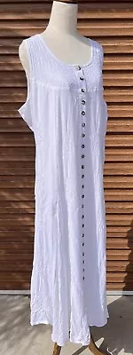 Buy Holy Clothing White Bohemian Gypsy Embroidered Gown Made In India Size 2X/Large • 31.22£