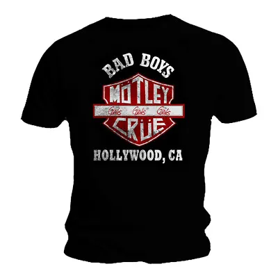 Buy Official Motley Crue T Shirt Bad Boys Shield Black Classic Rock Metal Band Tee • 15.90£
