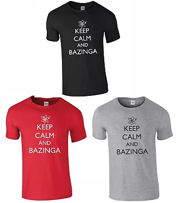 Buy Keep Calm And Bazinga, The Big Bang Theory, Inspired T Shirt Small-3xl • 9.50£