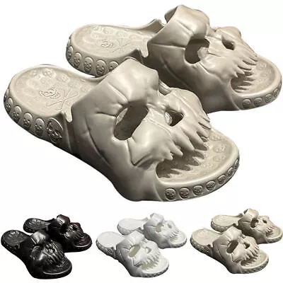 Buy Skull Design Sandals Mens Womens Slippers In/Outdoor Fun Slippers Home Shoes UK • 43.22£