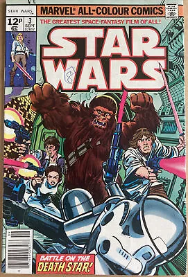 Buy Star Wars #3 Sept 1977   Book Han Solo Chewbacca Battle On The Death Star Pence • 24.99£
