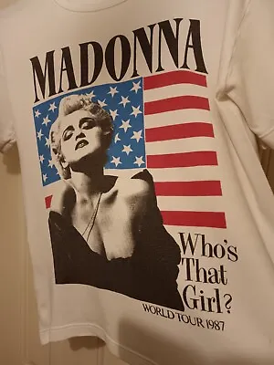 Buy Madonna Who's That Girl 1987 Tour White T Shirt - M - Medium Great Condition • 145£