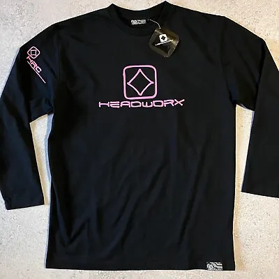 Buy Vintage Y2K Headworx Long Sleeve T Shirt Black Pink Surf Skate 40  Cotton • 12.95£
