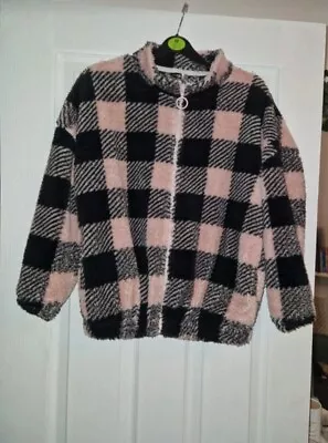 Buy Pep&Co Pink And Black Fleece Jacket Size 10-11 Years • 3.50£