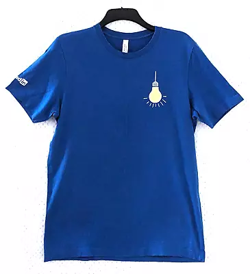 Buy BELLA + CANVAS Mens Blue T-Shirt Sz L Linked In Light Bulb Graphic Short Sleeve • 5.99£