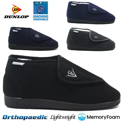 Buy Mens Dunlop Orthopaedic Slippers Diabetic Winter Warm Easy Close Wide Fit Shoes • 12.95£