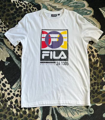 Buy Fila  Sport Striped White Tshirt Size Small • 2£