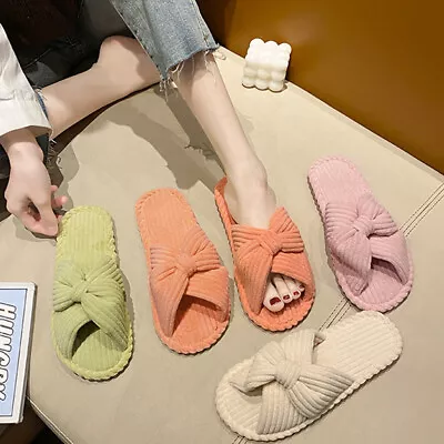 Buy Women Comfy Trendy Slippers Cute House Bow Crossbands Slide Anti-Slip Slippers • 12.82£