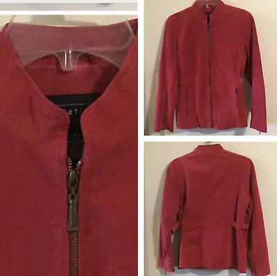 Buy Genuine Leather Stunning Timeless  Red Leather (Nubuck Suede Feel)  Jacket Sz M • 17.05£