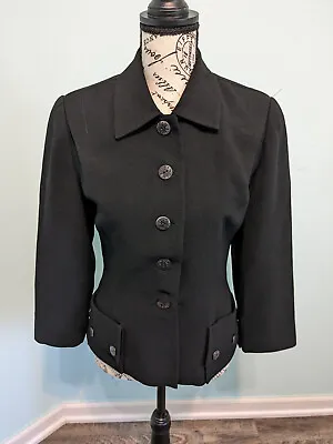 Buy ZELDA Vintage Black Dress Blazer Button Up Jacket Steampunk Size 4 • 30.38£