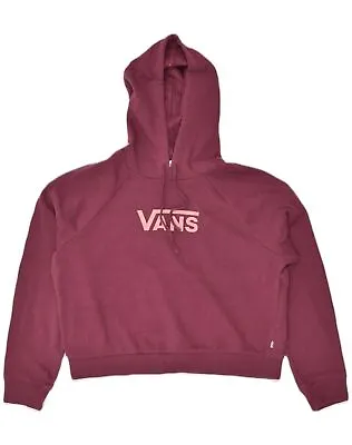 Buy VANS Womens Graphic Hoodie Jumper UK 16 Large Burgundy Cotton AG60 • 15.06£