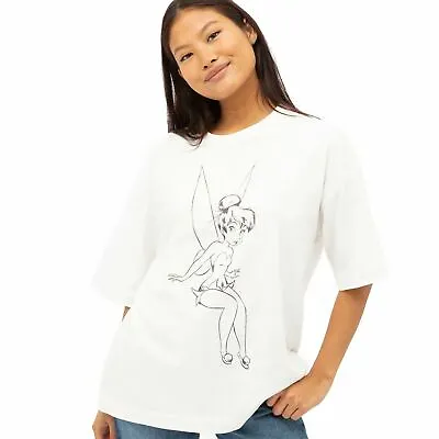 Buy Official Disney LadiesTinkerbell Ink Oversized T-shirt White S - XL • 13.99£