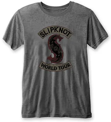 Buy Slipknot World Tour Grey Burnout T-Shirt OFFICIAL • 15.19£