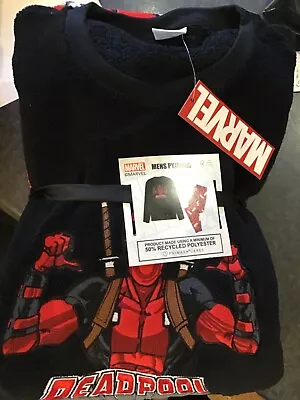 Buy Deadpool Fleece Marvel Pyjamas Men's Size Med Primark NEW Cosy Loungewear NEW • 19.09£