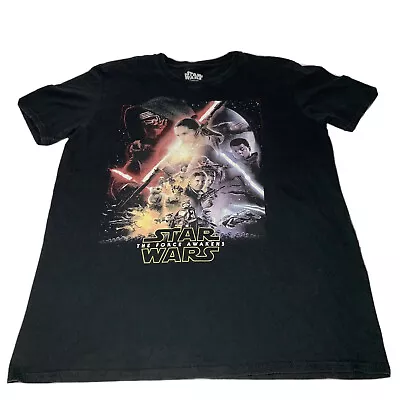 Buy Mens Star Wars The Force Awakens T Shirt Black Large Lucasfilm TM 100% Cotton • 7.52£