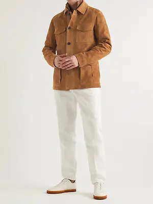 Buy Brown Field Leather Jacket For Men Pure Suede Custom Made Size S M L XXL 3XL • 144£