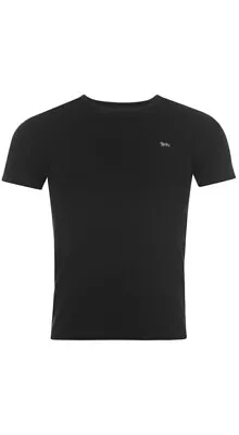 Buy Mens Black Lonsdale Short Sleeve Grey Logo Crew Neck T Shirt Gym Wear Large • 9.99£