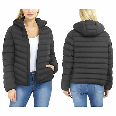 Buy Womens Padded Puffer Jacket Hooded Winter Warm Pockets Casual Plain Parka Coat • 24.99£