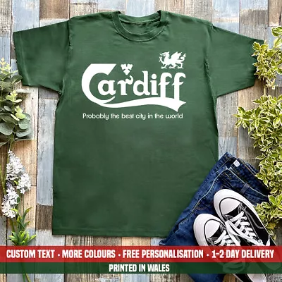 Buy Cardiff Probably The Best County T Shirt Funny Beer Parody Wales Cymru Gift Top • 13.99£