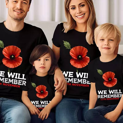 Buy Remembrance Poppy Day Lest We Forget T-Shirt War British 11th November Tee #LWF • 9.99£