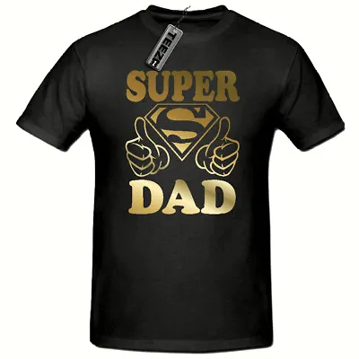 Buy Gold Super Dad Men's T-shirt, Tee Shirt,  Gift, Fathers Day, Thumbs Up Superhero • 8£