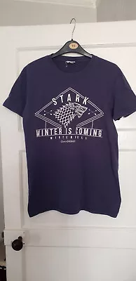 Buy Game Of Thrones T Shirt,Navy Blue,Stark,Winter Is Coming,Size Small • 4£