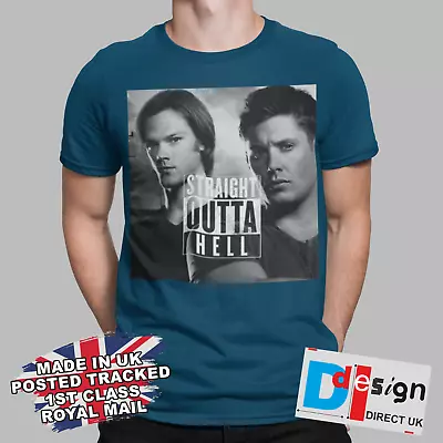 Buy Supernatural  T-shirt Straight Outta Hell Winchester Classic Retro Tee Usa • 9.99£