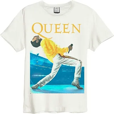 Buy Queen - Freddie Mercury Wembley T - Shirt - Small - White • 15£