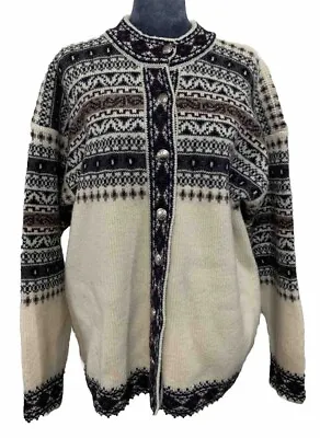 Buy Vintage Viking Sportswear Women's Size M Sweater Cardigan Scotland Wool Flaws • 13.25£