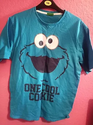 Buy Sesame Street George  Mens T-shirt “One Cool Cookie” Official 39-41” Chest • 3.99£