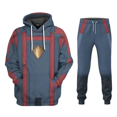 Buy Galaxy3 Star Lord Peter Quill Cosplay Guardians Costume Hoodie Trousers T-Shirts • 11.86£