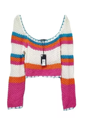 Buy Primark Off Shoulder Multi Rainbow Knitted Jumper Casual CHRISTMAS Gifting • 10£