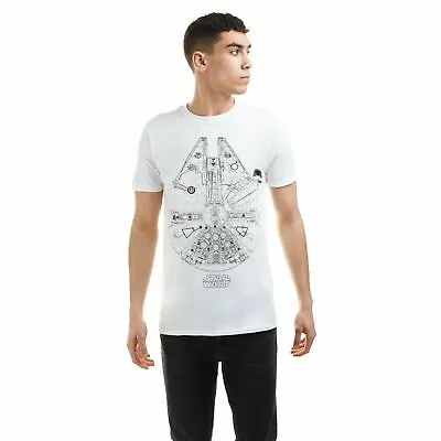 Buy Official Star Wars Mens Millenium Falcon Print T-shirt White S - XXL • 13.99£
