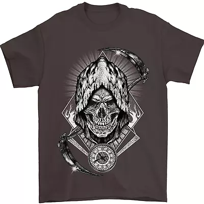 Buy Grim Reaper Time Biker Skull Rock Music Mens T-Shirt 100% Cotton • 7.99£