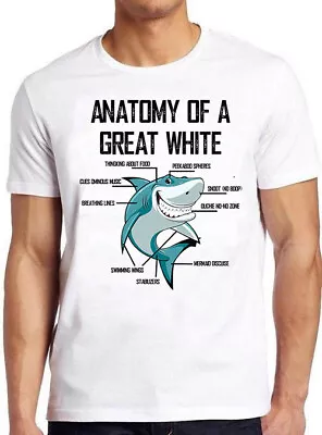Buy Anatomy Of Great White Shark  Funny Meme Cult Movie Music Gift Tee T Shirt M708 • 7.35£