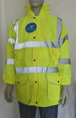 Buy Hi Vis Yellow Work Coat Eskdale Parka Jacket Waterproof Glenwear Size Small Viz • 12.99£