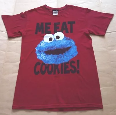 Buy SESAME STREET  ME EAT COOKIES   RED T-SHIRT 34  Chest APPROXIMATELY  • 7£