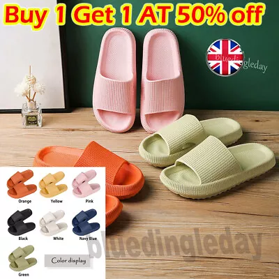 Buy PILLOW SLIDES Sandals Ultra-Soft Slippers Anti-Slip Extra Cloud Shoes Sizes SOFT • 4.99£
