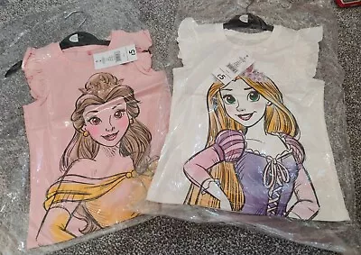 Buy Girls 2-3 Years Disney Princess Belle Rapunzel T-shirts Tops *NEW WITH TAGS* • 13£